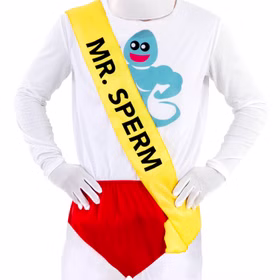 Spermien Kostüm Mr. Big Sperm für Herren Gr. M/L weiß Spaßkostüm Fasching Karneval Mottoparty JGA Spermien Kostüm Mr. Big Sperm für Herren Gr. M/L weiß Spaßkostüm Fasching Karneval Mottoparty JGA