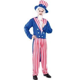 Onkel Sam Kostüm Mr. National USA für Herren Gr. M/L rot laut Amerika Historisch Fasching Karneval Mottoparty 