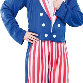 Onkel Sam Kostüm Mr. National USA für Herren Gr. M/L rot laut Amerika Historisch Fasching Karneval Mottoparty 
