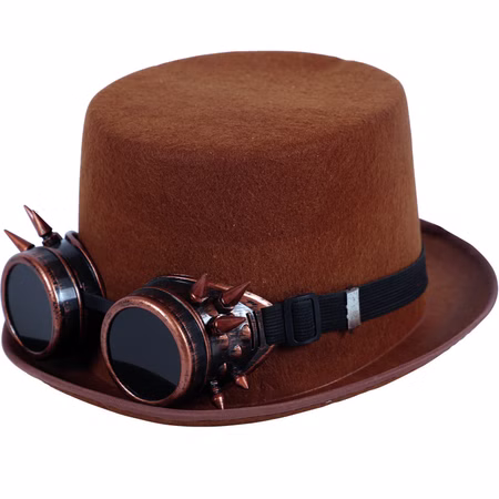 Steampunk Zylinder braun mit Stachelbrille KW 59 cm für Erwachsene Kostüm-Zubehör Fasching Karneval Mottoparty Hut mit Schweißerbrille Accessoire Steampunk Zylinder braun mit Stachelbrille KW 59 cm für Erwachsene Kostüm-Zubehör Fasching Karneval Mottoparty Hut mit Schweißerbrille Accessoire