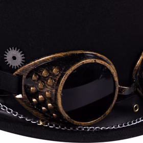 Steampunk Zylinder schwarz mit Brille für Erwachsene Kostüm-Zubehör Hut Fasching Karneval Mottoparty Accessoire Gothic Steampunk Zylinder schwarz mit Brille für Erwachsene Kostüm-Zubehör Hut Fasching Karneval Mottoparty Accessoire Gothic