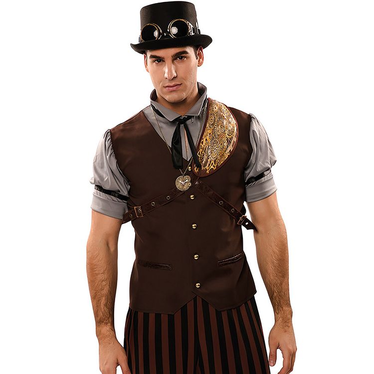 Steampunk Zylinder KW 59 cm schwarz mit Brille für Erwachsene Steampunk Zylinder schwarz mit Brille für Erwachsene Kostüm-Zubehör Hut Fasching Karneval Mottoparty Accessoire Gothic