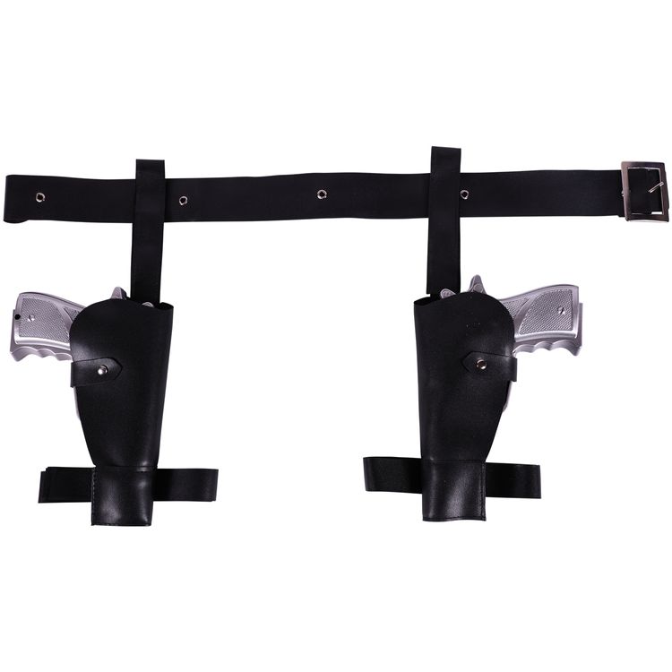 Doppel-Holster inkl. silbernen Spielzeug-Waffen mit Kunstleder Polizei-Gürtel für Erwachsene Doppel-Holster inkl. silbernen Spielzeug-Waffen mit Kunstleder Polizei-Gürtel für Erwachsene Accessoire Spielzeug-Pistolen Fasching Karneval Mottoparty