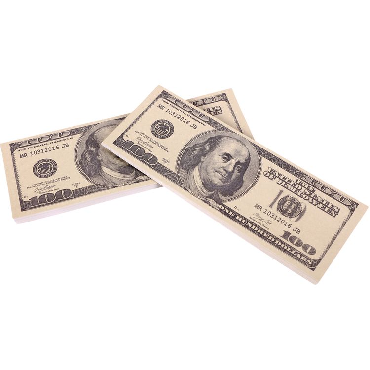 Spielgeld 100 Dollar 20,5 x 7,5 cm 100 Scheine Bankräuber Mafia Kostüm-Zubehör Fake Money Spielgeld 20,5 x 7,5 cm 100 Scheine mit 100 Dollar-Motiv Bankräuber Mafia Kostüm-Zubehör Haus des Geldes Gangster Accessoire Fasching Karneval Mottoparty