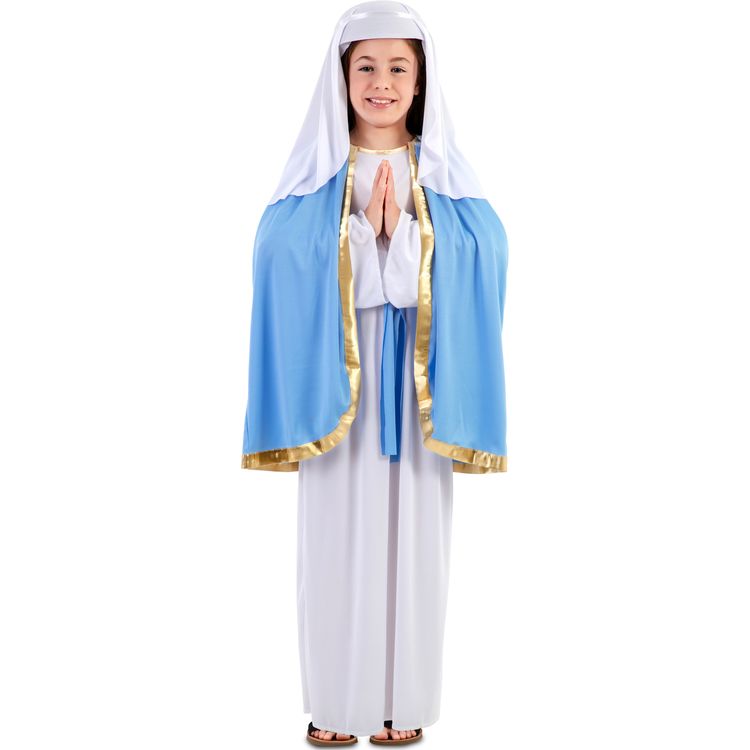 Krippenspiel Kostüm Maria für Kinder 7-12 Jahre Orient weiß blau Weihnachten Fasching Karneval Mottoparty 1001 Nacht 