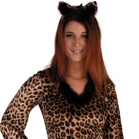 Leopard Kostüm Katze Kira mit Haarreif für Damen Gr. 36-46 Kleid Tier Tierkostüm Fasching Karneval Mottoparty