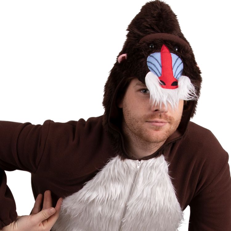 Affen Kostüm Mandrill Rafiki für Herren Affen Kostüm Mandrill Rafiki für Herren Gr. S-XL braun Tier Tierkostüm andere Länder Fasching Karneval Mottoparty