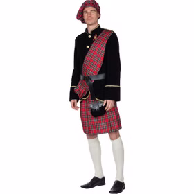 Schotten Kostüm Jamie Irvin für Herren Gr. 48-60 Kilt rot kariert Fasching Karneval Mottoparty andere Länder Schottland Paarkostüm Schotten Kostüm Jamie Irvin für Herren Gr. 48-60 Kilt rot kariert Fasching Karneval Mottoparty andere Länder Schottland Paarkostüm