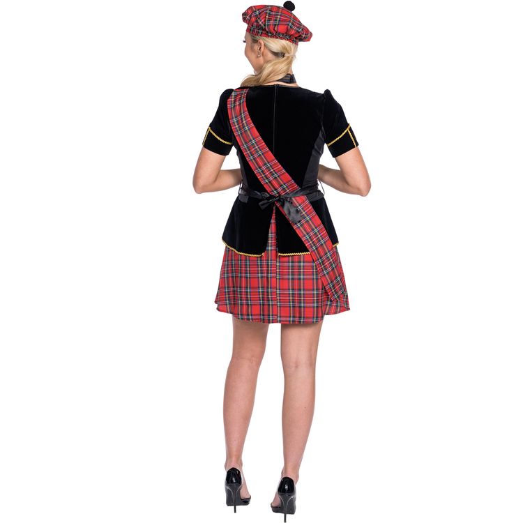 Schottin Kostüm Grace für Damen Gr. 34-44 Kleid rot kariert Fasching Karneval Mottoparty andere Länder Schottland Schotte Paarkostüm