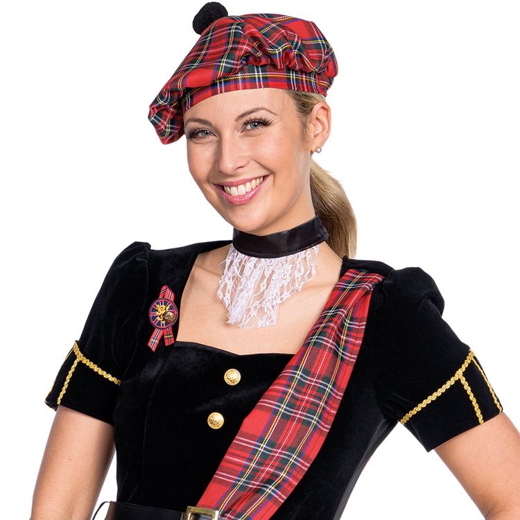 Schottin Kostüm Grace für Damen Gr. 34-44 Kleid rot kariert Fasching Karneval Mottoparty andere Länder Schottland Schotte Paarkostüm