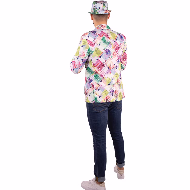 Geldschein Jacke Mr. Euro Money für Herren Gr. 48-58 bunt JGA Fasching Karneval Mottoparty Kostüm Jackett Geldschein Jacke Mr. Euro Money für Herren Gr. 48-58 bunt JGA Fasching Karneval Mottoparty Kostüm Jackett