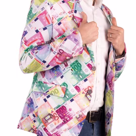Geldschein Kostüm Mr. Money Maker Euro für Herren Gr. 48-58 bunt mit Hut JGA Fasching Karneval Mottoparty Euroscheine Jacke Jackett Geldschein Kostüm Mr. Money Maker Euro für Herren Gr. 48-58 bunt mit Hut JGA Fasching Karneval Mottoparty Euroscheine Jacke Jackett