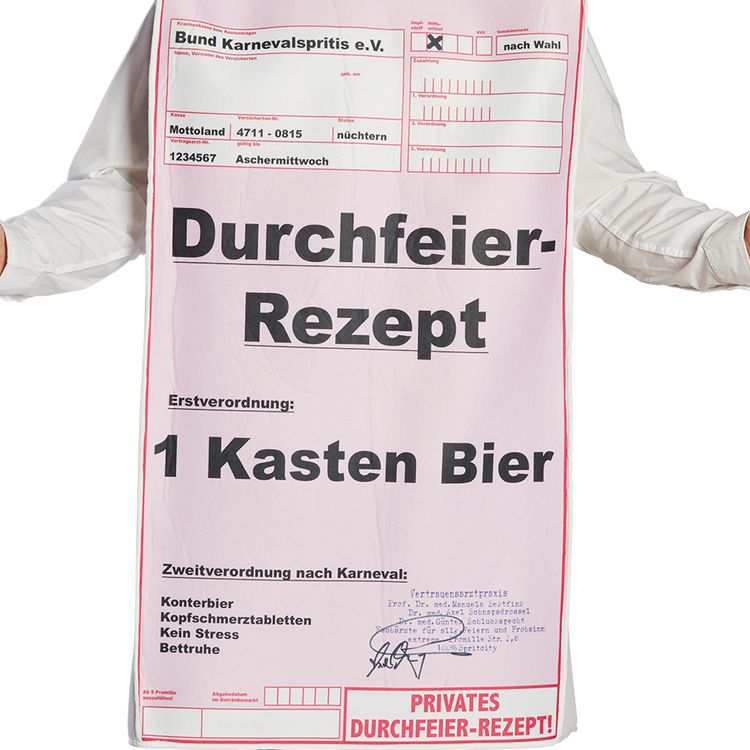 Rezept Kostüm Spaß-Outfit Durchfeier Rezept für Herren Rezept Kostüm Spaß-Outfit Durchfeier Rezept für Herren Gr. M/L Fasching Karneval Mottoparty Spaß-Kostüm Bierkostüm lustig witzig