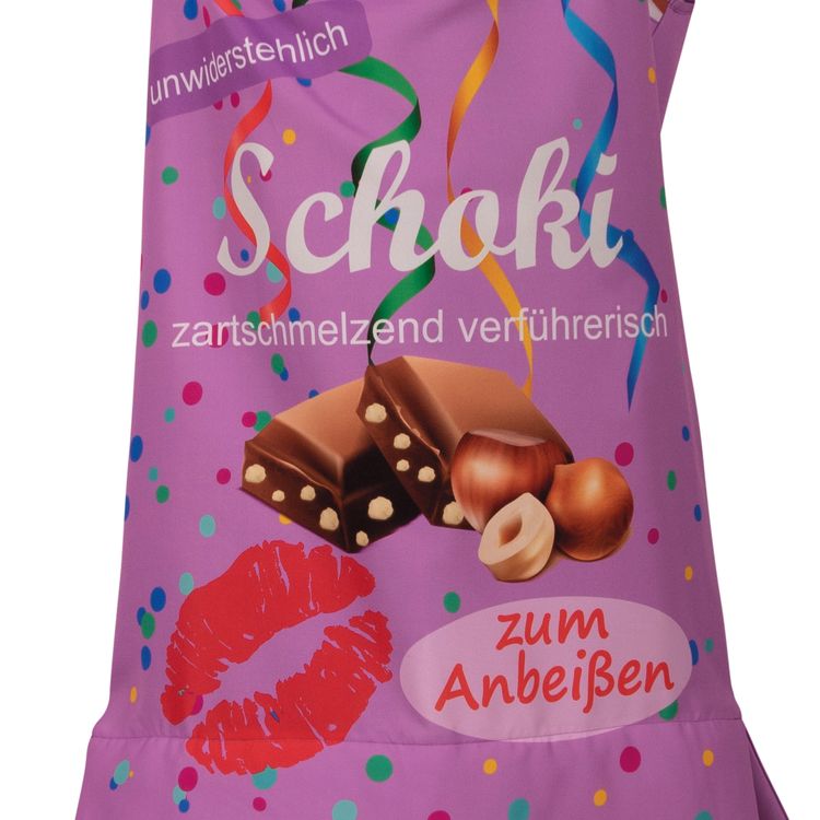 Schokoladen Kostüm Vernasch Mich Schoko für Erwachsene Schokoladen Kostüm Vernasch Mich Frau und Mann mit pinken Perücken von Vorne