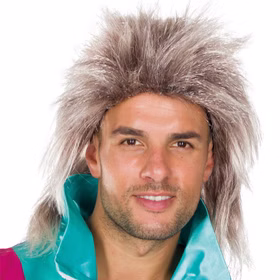 Vokuhila Perücke Rod mit dunkelblonden Haaren für Herren Kostüm-Zubehör 80er 90er Jahre Bad Taste Party Fasching Karneval Mottoparty Vokuhila Perücke Rod mit dunkelblonden Haaren für Herren Kostüm-Zubehör 80er 90er Jahre Bad Taste Party Fasching Karneval Mottoparty