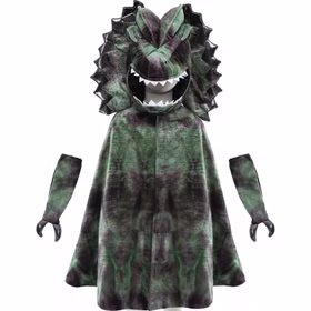 Dinosaurier Kostüm Dilophosaurus Echse für Kinder 4-8 Jahre grün Tier Fasching Karneval Mottoparty Kinderfasching Dino Saurier Dino-Kostüm Urzeit