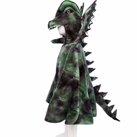 Dinosaurier Kostüm Dilophosaurus Echse für Kinder 4-8 Jahre grün Tier Fasching Karneval Mottoparty Kinderfasching Dino Saurier Dino-Kostüm Urzeit