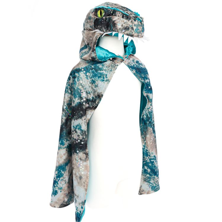 Dino Kostüm Raptor Saurier für Kinder 5-6 Jahre Umhang Tier Tierkostüm Fasching Karneval Mottoparty Kinderfasching Dino-Kostüm Dinosaurier Urzeit