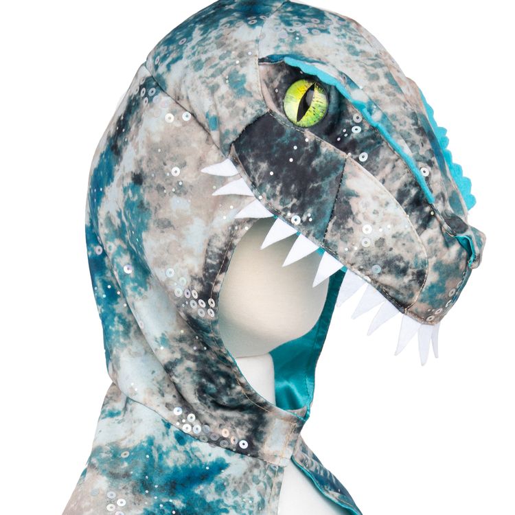 Dino Kostüm Raptor Saurier für Kinder 5-6 Jahre Umhang Tier Tierkostüm Fasching Karneval Mottoparty Kinderfasching Dino-Kostüm Dinosaurier Urzeit