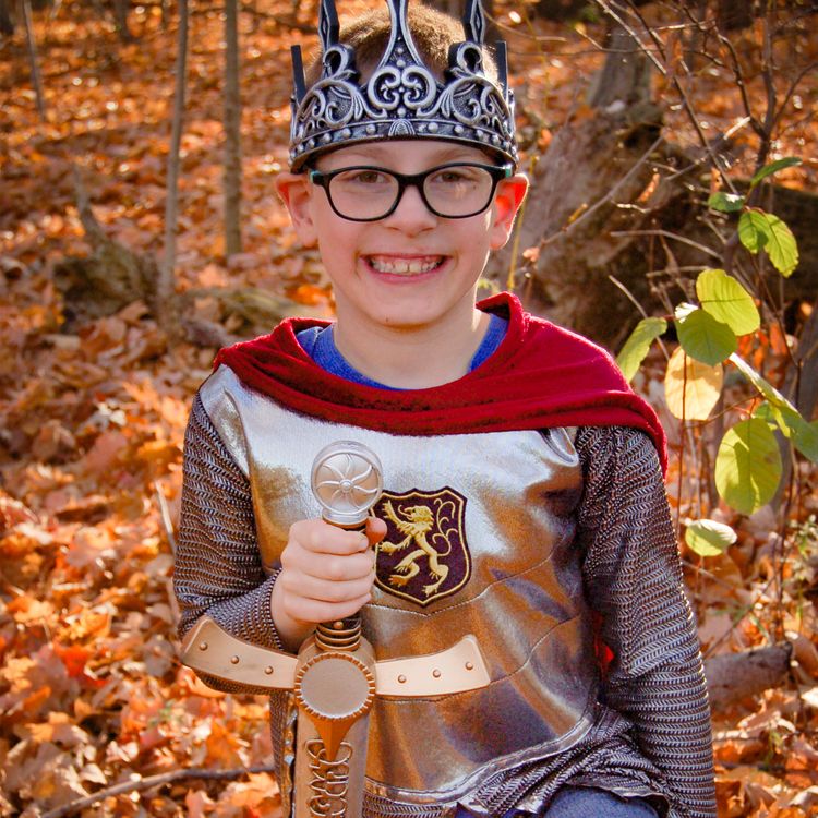 Ritter Kostüm Mutiger Silberritter Löwenherz für Kinder 5-10 Jahre Fasching Karneval Mottoparty Kinderfasching Rollenspiel Ritterfest Ritterturnier Mittelalter Mittelalterfest