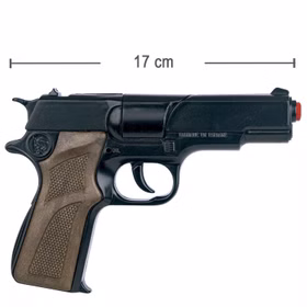 Polizei Pistole 17 cm inkl. 144 Schuss-Munition Spielzeug-Revolver Kostüm-Zubehör Kinder-Spielzeug Polizist Police Fasching Karneval Mottoparty Kinderfasching Polizei Pistole 17 cm inkl. 144 Schuss-Munition Spielzeug-Revolver Kostüm-Zubehör Kinder-Spielzeug Polizist Police Fasching Karneval Mottoparty Kinderfasching