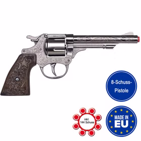 Cowboy Pistole 21 cm inkl. 144 Schuss-Munition Spielzeug-Revolver Kostüm-Zubehör Kinder-Spielzeug Cowboy Wilder Westen Western Fasching Karneval Mottoparty Kinderfasching Cowboy Pistole 21 cm inkl. 144 Schuss-Munition Spielzeug-Revolver Kostüm-Zubehör Kinder-Spielzeug Cowboy Wilder Westen Western Fasching Karneval Mottoparty Kinderfasching