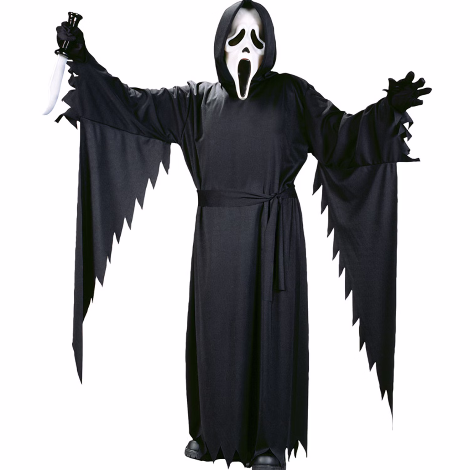 Scream Kostüm Halloween-Geist schwarz mit Maske für Kinder und Erwachsene Filmheld Horror Film Serie Fasching Karneval Mottoparty Scream Kostüm Halloween-Geist schwarz mit Maske für Kinder und Erwachsene Filmheld Horror Film Serie Fasching Karneval Mottoparty