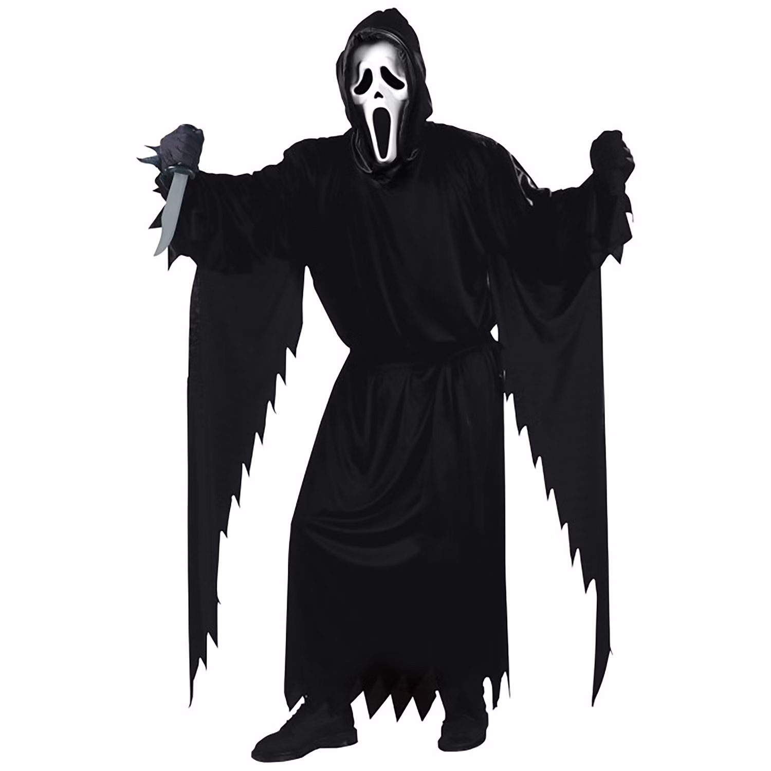 Scream Kostüm Halloween-Geist schwarz mit Maske für Kinder und Erwachsene Filmheld Horror Film Serie Fasching Karneval Mottoparty Scream Kostüm Halloween-Geist schwarz mit Maske für Kinder und Erwachsene Filmheld Horror Film Serie Fasching Karneval Mottoparty