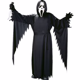 Scream Kostüm Halloween-Geist schwarz mit Maske für Kinder und Erwachsene Filmheld Horror Film Serie Fasching Karneval Mottoparty Scream Kostüm Halloween-Geist schwarz mit Maske für Kinder und Erwachsene Filmheld Horror Film Serie Fasching Karneval Mottoparty