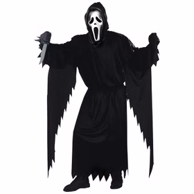 Scream Kostüm Halloween-Geist schwarz mit Maske für Kinder und Erwachsene Filmheld Horror Film Serie Fasching Karneval Mottoparty Scream Kostüm Halloween-Geist schwarz mit Maske für Kinder und Erwachsene Filmheld Horror Film Serie Fasching Karneval Mottoparty