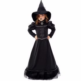 Schwarze Hexe Witch Halloween-Hexe mit Hut für Kinder Gr. 116-152 Kleid schwarz Fasching Karneval Mottoparty Kinderfasching Hexenkleid Schwarze Hexe Witch Halloween-Hexe mit Hut für Kinder Gr. 116-152 Kleid schwarz Fasching Karneval Mottoparty Kinderfasching Hexenkleid