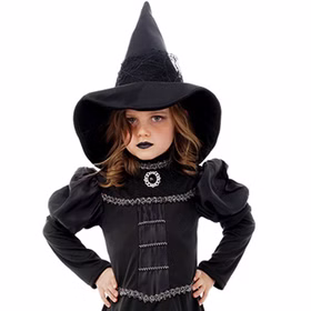 Schwarze Hexe Witch Halloween-Hexe mit Hut für Kinder Gr. 116-152 Kleid schwarz Fasching Karneval Mottoparty Kinderfasching Hexenkleid Schwarze Hexe Witch Halloween-Hexe mit Hut für Kinder Gr. 116-152 Kleid schwarz Fasching Karneval Mottoparty Kinderfasching Hexenkleid