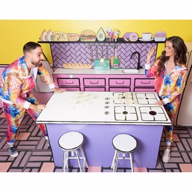Jogginganzug Kostüm 90er Jahre Disco Dude für Herren Gr. M-XL bunt Fasching Karneval Mottoparty Retro