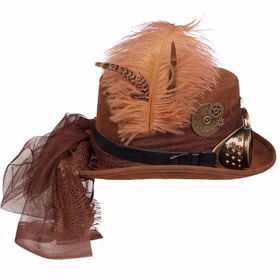 Steampunk Zylinder Deluxe braun mit Schweißerbrille & Federn für Erwachsene Kostüm-Zubehör Zeitreisende Gothic Fasching Karneval Mottoparty Hut Steampunk Zylinder Deluxe braun mit Schweißerbrille & Federn für Erwachsene Kostüm-Zubehör Zeitreisende Gothic Fasching Karneval Mottoparty Hut