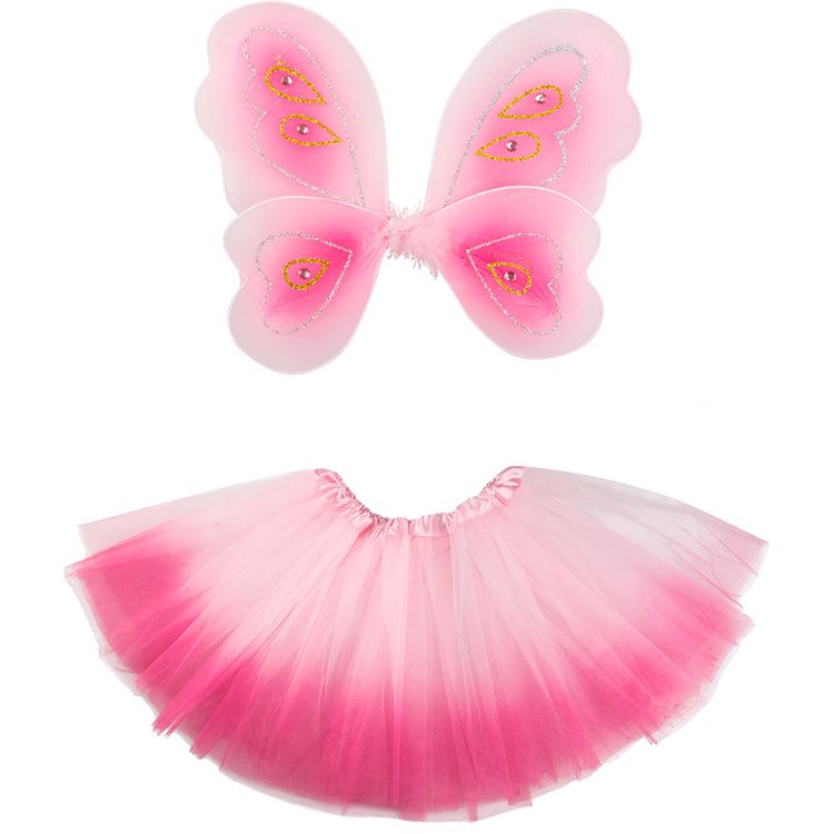 Elfen Kostüm Pink Butterfly Fee Tutu & Flügel für Kinder Elfen Kostüm Pink Butterfly Fee Tutu & Flügel für Kinder rosa Kostüm-Zubehör Feen-Flügel Schmetterling-Flügel Fasching Karneval Mottoparty Kinderfasching Kindergeburtstag