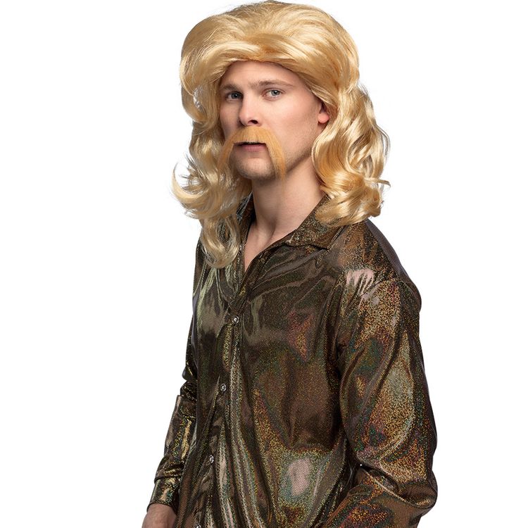 Vokuhila Perücke mit Bart blond 80er Jahre Barry für Herren Vokuhila Perücke mit Bart blond 80er Jahre Barry für Herren Kostüm-Zubehör Retro 70er Jahre Fasching Karneval Mottoparty