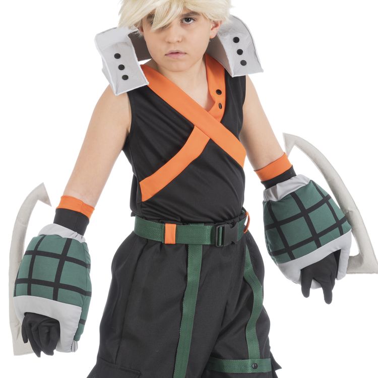 My Hero Academia Kostüm Katsuki Bakugo für Kinder Gr. 128-152 schwarz Manga Anime Filmheld Serienheld Comic Fasching Karneval Mottoparty Gruppenkostüm Kinderfasching Cosplay