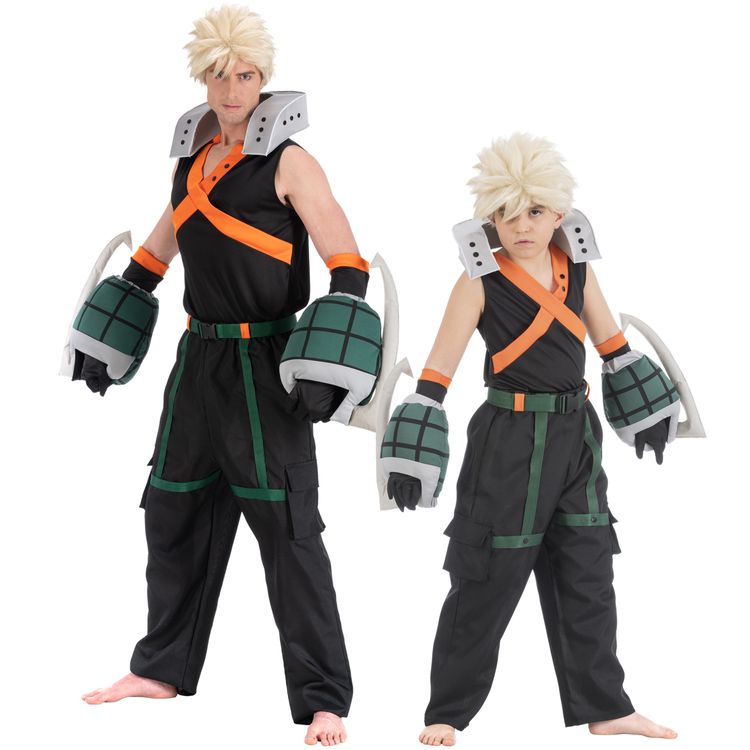 My Hero Academia Kostüm Katsuki Bakugo für Kinder Gr. 128-152 schwarz Manga Anime Filmheld Serienheld Comic Fasching Karneval Mottoparty Gruppenkostüm Kinderfasching Cosplay
