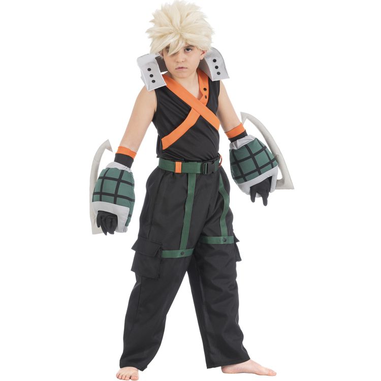 My Hero Academia Kostüm Katsuki Bakugo für Kinder Gr. 128-152 schwarz Manga Anime Filmheld Serienheld Comic Fasching Karneval Mottoparty Gruppenkostüm Kinderfasching Cosplay