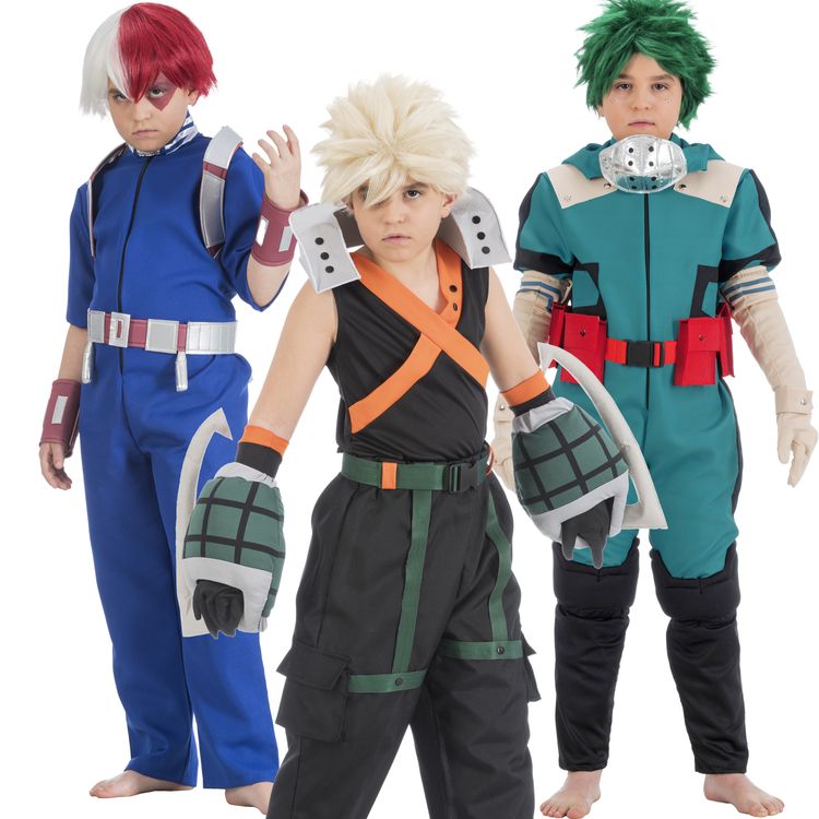 My Hero Academia Kostüm Katsuki Bakugo für Kinder Gr. 128-152 schwarz Manga Anime Filmheld Serienheld Comic Fasching Karneval Mottoparty Gruppenkostüm Kinderfasching Cosplay