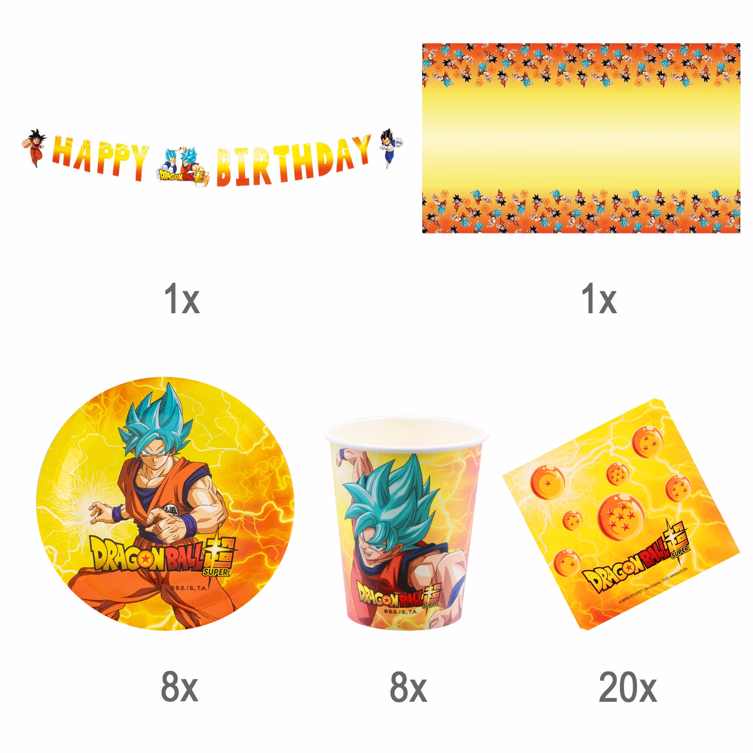 Dragon Ball Party-Set Kindergeburtstag 38-tlg. Party-Deko Tischdeko Deko Dekoration Kindergeburtstag Geburtstag Manga Anime Comic Filmheld Party-Geschirr Dragon Ball Party-Set Kindergeburtstag 38-tlg. Party-Deko Tischdeko Deko Dekoration Kindergeburtstag Geburtstag Manga Anime Comic Filmheld Party-Geschirr
