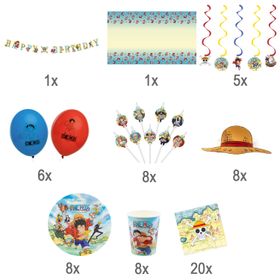 One Piece Party-Set für Kinder und Erwachsene.