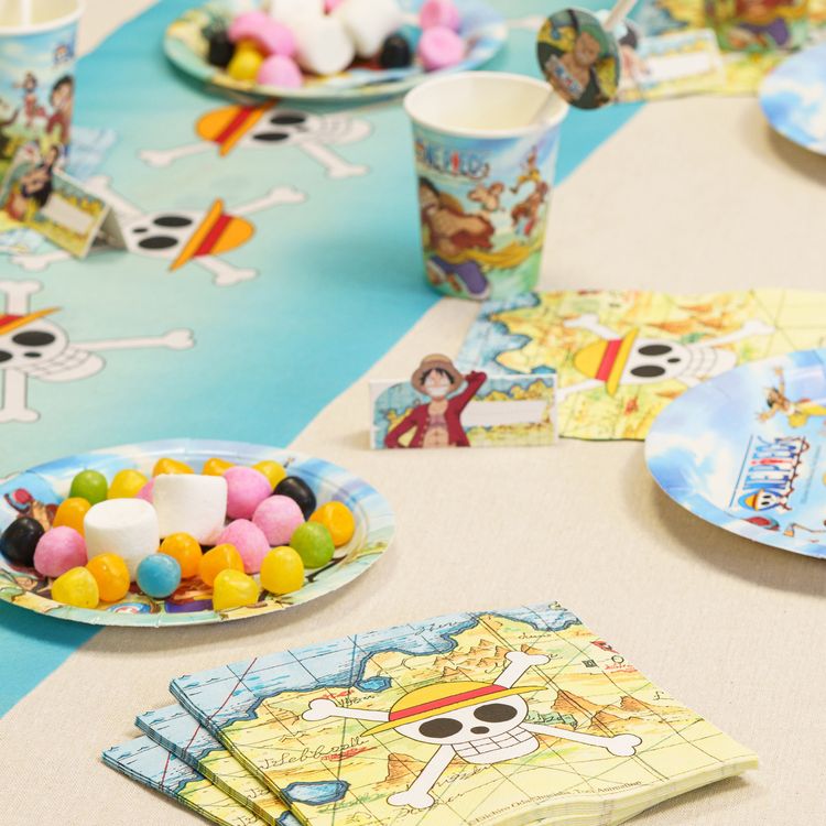 XXL One Piece Party-Set Kindergeburtstag 73-tlg. Party-Deko Tischdeko Deko Dekoration Kindergeburtstag Geburtstag Manga Anime Comic Filmheld Party-Geschirr