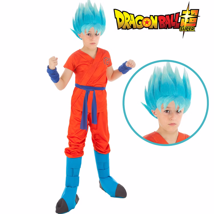 Dragonball Kostüm Goku Saiyan Super für Kinder deluxe inkl. blauer Perücke Fasching Karneval Mottoparty Kindergeburtstag Manga Anime Cosplay Dragonball Kostüm Goku Saiyan Super für Kinder deluxe inkl. blauer Perücke Fasching Karneval Mottoparty Kindergeburtstag Manga Anime Cosplay