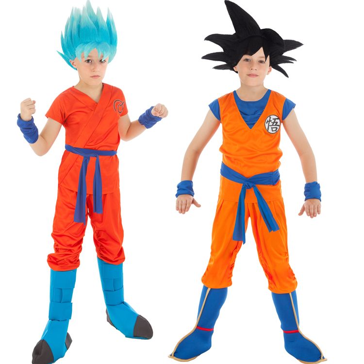 Dragonball Kostüm Goku Saiyan Super für Kinder deluxe inkl. blauer Perücke  Dragonball Kostüm Goku Saiyan Super für Kinder deluxe inkl. blauer Perücke Fasching Karneval Mottoparty Kindergeburtstag Manga Anime Cosplay