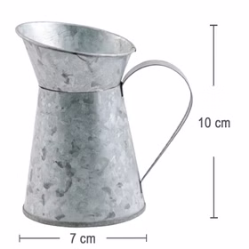 Deko Kanne Zink-Optik 7 x 10 cm Tisch-Deko Vase Kerzenhalter Milchtopf DIY Tisch-Deko Hochzeit Geburtstag Party-Deko Dekoration Deko Kanne Zink-Optik 7 x 10 cm Tisch-Deko Vase Kerzenhalter Milchtopf DIY Tisch-Deko Hochzeit Geburtstag Party-Deko Dekoration