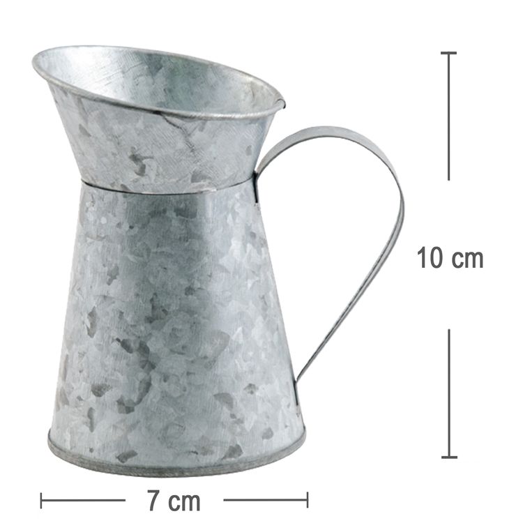 Deko Kanne Zink-Optik 7 x 10 cm Tisch-Deko Vase Kerzenhalter Milchtopf DIY Tisch-Deko Hochzeit Geburtstag Party-Deko Dekoration