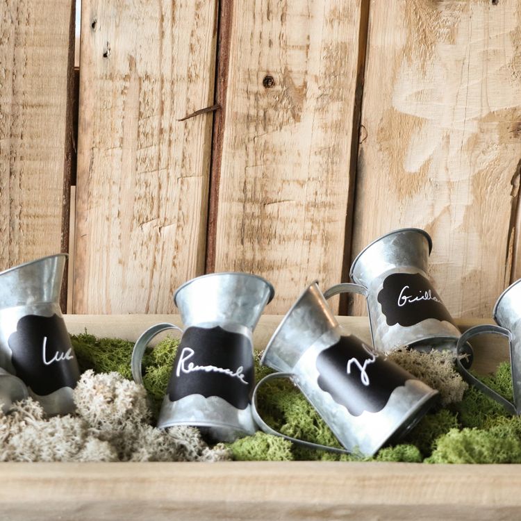Deko Kanne Zink-Optik 7 x 10 cm Tisch-Deko Vase Kerzenhalter Milchtopf DIY Tisch-Deko Hochzeit Geburtstag Party-Deko Dekoration