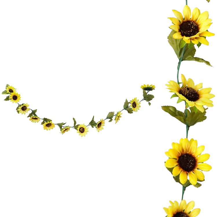 Sonnenblumen Girlande 220 cm lang Kunstblume Deko Geburtstag Hochzeit DIY Basteln Sonnenblumen Girlande 220 cm lang Kunstblume Deko Geburtstag Hochzeit DIY Basteln Tischdeko Wanddeko DIY Dekoration Zuhause Blumenranke
