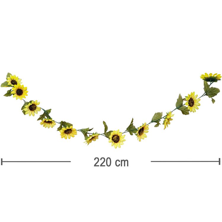 Sonnenblumen Girlande 220 cm lang Kunstblume Deko Geburtstag Hochzeit DIY Basteln Sonnenblumen Girlande 220 cm lang Kunstblume Deko Geburtstag Hochzeit DIY Basteln Tischdeko Wanddeko DIY Dekoration Zuhause Blumenranke